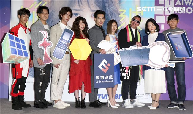 「腦波小姐」卡司發佈記者會張書豪、歐陽妮妮、蔡黃汝（豆花妹）、張捷、黃仲崑、陳孝萱、夏靖庭、狄志杰、劉修甫。（記者林士傑/攝影）