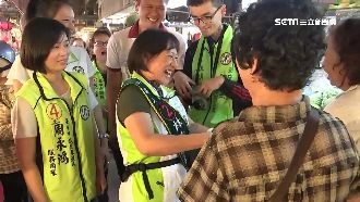 林佳龍夫人掃街人氣旺　燒聲沒在怕