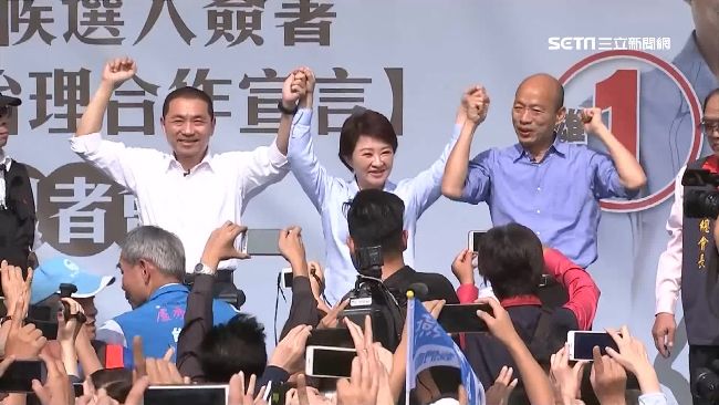 韓侯盧合體台中造勢！韓笑稱在找工作