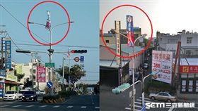 旗幟高掛路燈上／金龍伯小苗栗新聞台授權提供