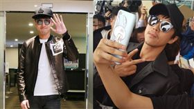 胡歌與鄧超兩人巧撞造型。（圖／翻攝自微博新浪電影）