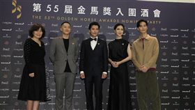 《誰先愛上他的》邱澤、謝盈萱和兩位導演徐譽庭、許智彥以及配樂李英宏
圖／記者邱榮吉攝影