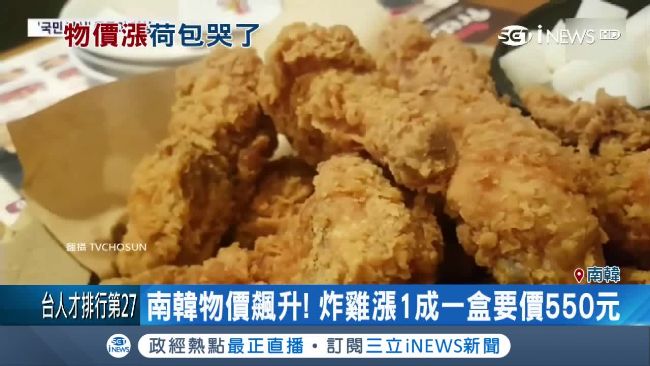 南韓國民美食漲價　一桶炸雞要價5百