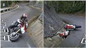 google街景圖拍下重機騎士雷殘瞬間。（圖／翻攝自爆廢公社）