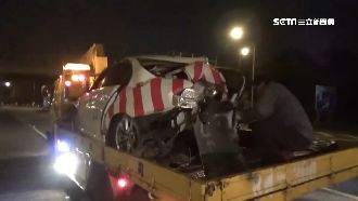 國道警遭追撞2重傷　現場畫面曝光！