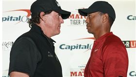 米克森（左）與伍茲的直球對決。（圖／翻攝自網路）