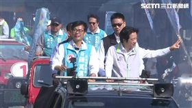 行政院長賴清德上午陪同民進黨高雄市長候選人陳其邁前往路竹車隊掃街，新聞台