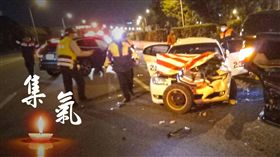 國道紅斑馬遭追撞（新竹縣湖口路段）／翻攝自國道公路警察局臉書