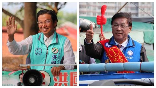 洪國浩、林明溱掃街拜票！卻狹路相逢