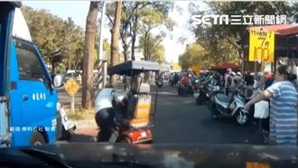 電動機車撞老翁　人卡車頭撞至分隔島