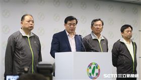 民進黨秘書長洪耀福、選對會召集人林錫耀、陳明文召開「2018地方公職人員選舉」選後記者會。(圖/記者盧素梅攝)