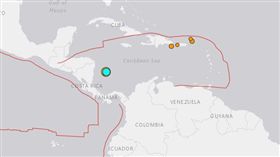 中美洲加勒比海沿岸外海5.6地震　無海嘯威脅  圖/翻攝自USGS