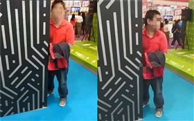 台北,資訊展,打手槍,DIY, Show Girl,紅衣男（圖／翻攝自陳奐冰臉書）