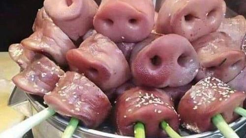 「清蒸豬鼻」插青蔥？網：這超好吃