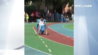 身障童跑完50M　抵終點後全校鼓掌