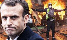 黃背心抗議運動演成暴亂  馬克宏支持度創新低（圖／翻攝推特）