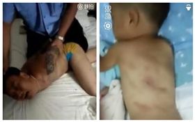 大陸,裸男虐待男童（圖／翻攝自微博）