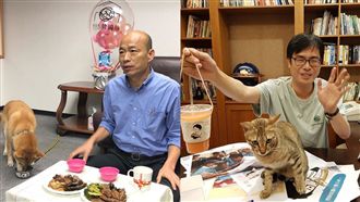 陳其邁嘆地位不如貓　韓國瑜同病相憐