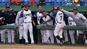 中職楊晉豪四小擊出追平比數二壘安打。（圖／中職提供）