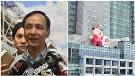 新北耶誕城有華為LOGO，新北市長朱立倫回應（合成圖／翻攝自蘇巧慧臉書、新北市府提供）