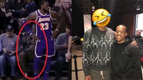 詹皇親自幫擦鞋　「球迷」身分不得了
NBA,洛杉磯湖人,LeBron James,擦鞋,Penny Hardaway
翻攝自推特