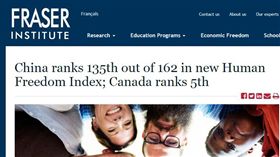  加拿大智庫菲莎研究所（Fraser Institute）今（11）日公布「2018年人類自由指數」（Human Freedom Index），在全球162國評比中，台灣排名第10，中國排名第135。(（圖／翻攝自The Human Freedom Index網站）