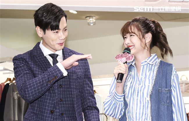 台視、三立偶像劇「你有念大學嗎?」女主角安心亞與男主角禾浩辰。（記者林士傑/攝影）