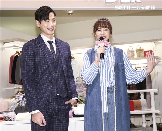 台視、三立偶像劇「你有念大學嗎?」女主角安心亞與男主角禾浩辰。（記者林士傑/攝影）