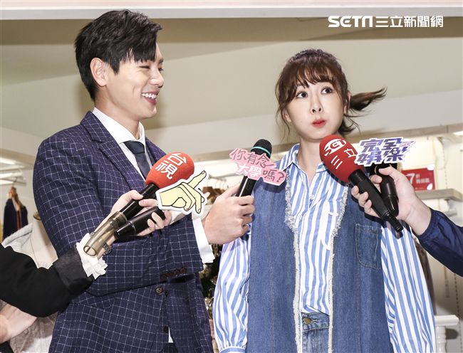 台視、三立偶像劇「你有念大學嗎?」女主角安心亞與男主角禾浩辰。（記者林士傑/攝影）