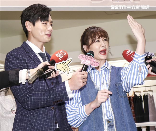 台視、三立偶像劇「你有念大學嗎?」女主角安心亞與男主角禾浩辰。（記者林士傑/攝影）