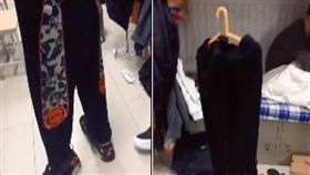 這款褲子竟變「網紅」啦！大陸北方日前瘋傳一件長褲照，可看到褲子明明沒人穿，卻能「自行站立」。原來是大陸北方天氣寒冷，所以褲子直接「結冰」。不少網友看到後，紛紛笑喊「寒冷讓它學會獨立！」（圖／翻攝自微博）