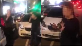 併排停車開門險撞　騎士飆國罵遭嗆聲