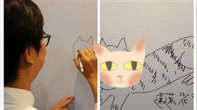 陳其邁簽名畫貓(圖／貓與邪佞的手指)
