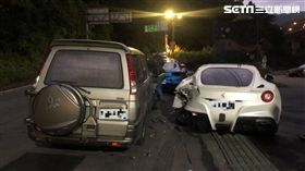 新北,石碇區,法拉利,貨車,車禍（圖／翻攝畫面）