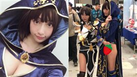  恨透那塊布！Coser性感殺手裝　網友驚：這太強了(圖/翻攝自爆廢公社、卡比兔（傅唯甯）臉書)