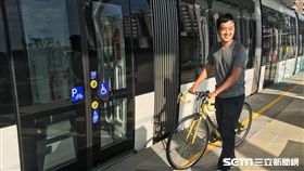 淡海輕軌,綠山線,多功能停放區,自行車,／記者蕭筠攝影