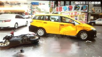 機車闖紅燈撞小黃　騎士頭部重創送醫