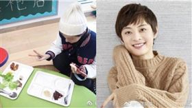 孫儷吃兒同學剩食充飢/翻攝自微博
