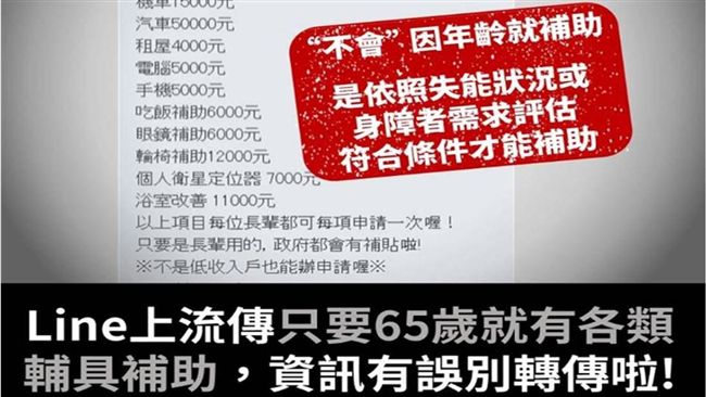 網傳65歲享輔具補助　衛福部說話了