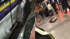 列車進站翻越月台閘門　女子遭夾腰慘死(圖/翻攝自上海地鐵shmetro微博)