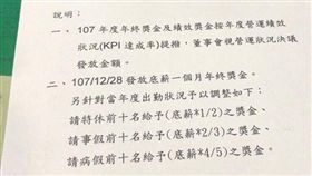 特休　翻攝PTT 年終獎金