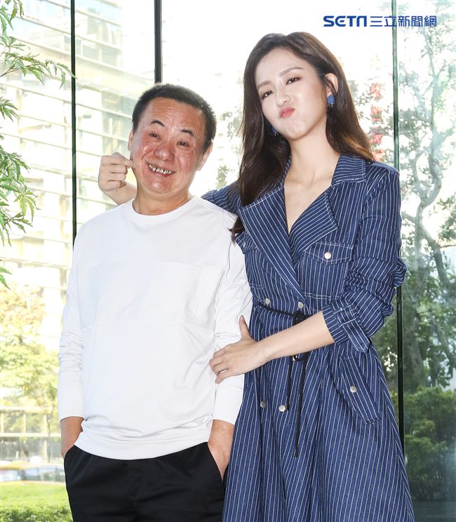 三立新八點華劇「必勝大丈夫」前世情人真心話記者會，蔡振南與陳天仁。（記者林士傑/攝影）