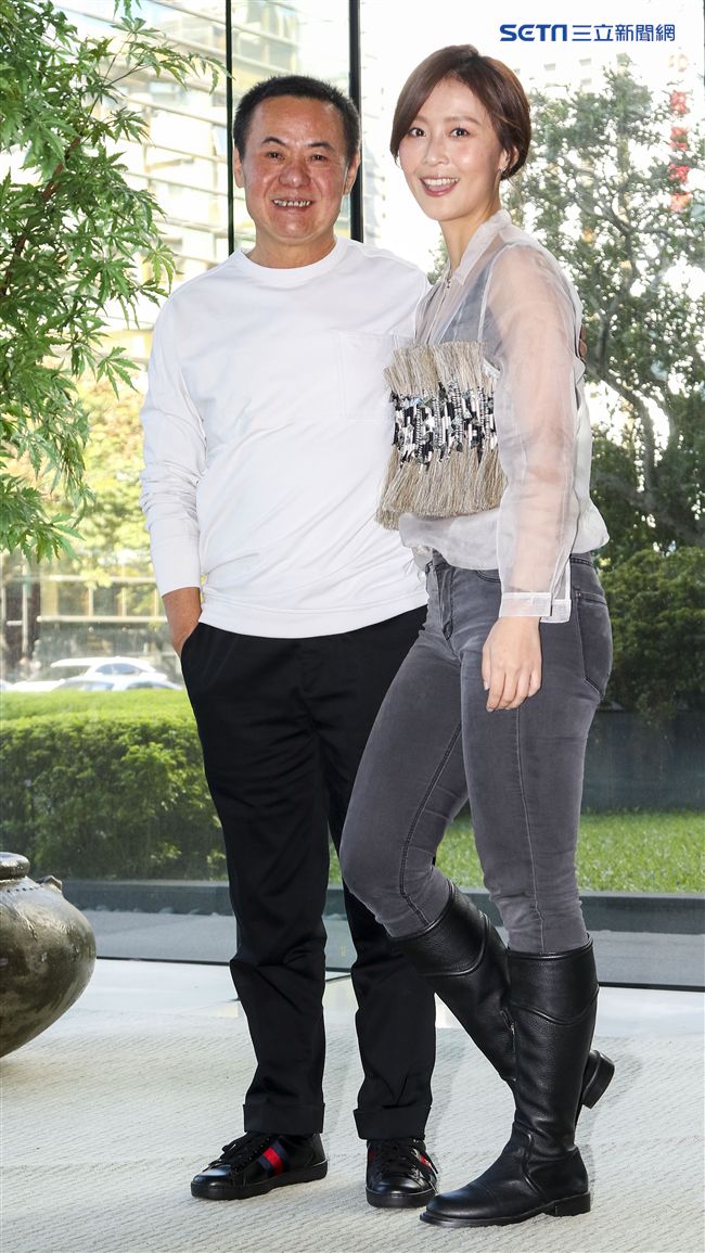 三立新八點華劇「必勝大丈夫」前世情人真心話記者會，蔡振南與林昀希。（記者林士傑/攝影）