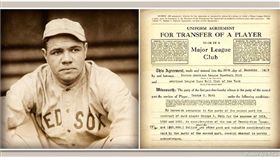 ▲1919/12/26紅襪把貝比魯斯（Babe Ruth）賣給死對頭洋基。（圖／翻攝自推特）