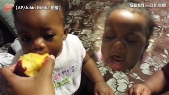 兩個萌娃搶食蜜桃　吃不到飆淚大哭