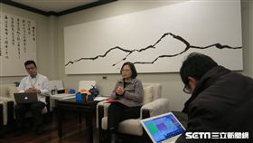 總統蔡英文28日與媒體茶敘。（圖／記者盧素梅攝）