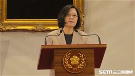 總統蔡英文發表新年談話。（圖／記者盧素梅攝）