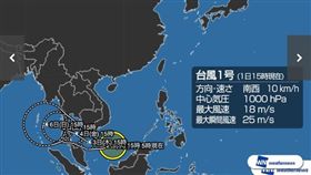 元旦颱誕生！輕颱「帕布」生成　這日前水氣爆增續濕冷
圖／翻攝自日本雅虎