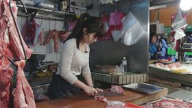東門市場，豬肉西施，張采婕(記者陳則凱攝影)
