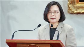 蔡總統2019新年談話（1）總統蔡英文（圖）1日在總統府內發表「2019新年談話」，揭示新階段政府將努力的目標。針對兩岸關係提出「四個必須」。中央社記者謝佳璋攝  108年1月1日
